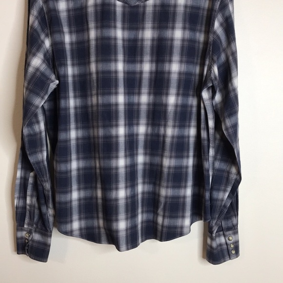 Lucky brand sportswear mens western snap button plaid long sleeve shirt size L - Picture 11 of 12